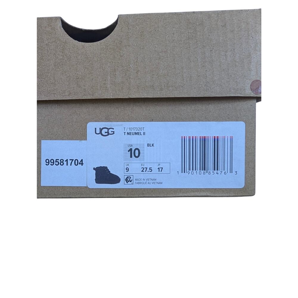 UGG Toddlers 10 Neumel‎ II Boots Black Suede UGG Plush Booties Zip Lace up NWB - Picture 9 of 9